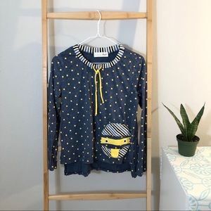 Dailo polka dots high low hem top